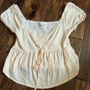 PacSun XSmall Yellow and White Top